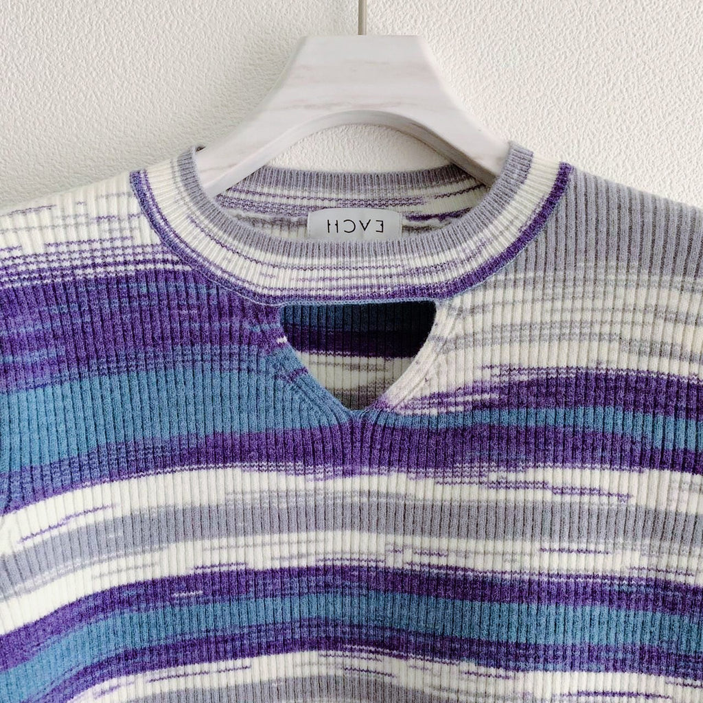 エイチシーエーイー HCAE GRADATION KNIT TOP （ORANGE x PURPLE） il_1080xN.4267879979_gq7b.jpg