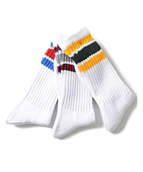 Healthknit Healthknit 【Healthknit】 Color Block 3-Line Crew Socks