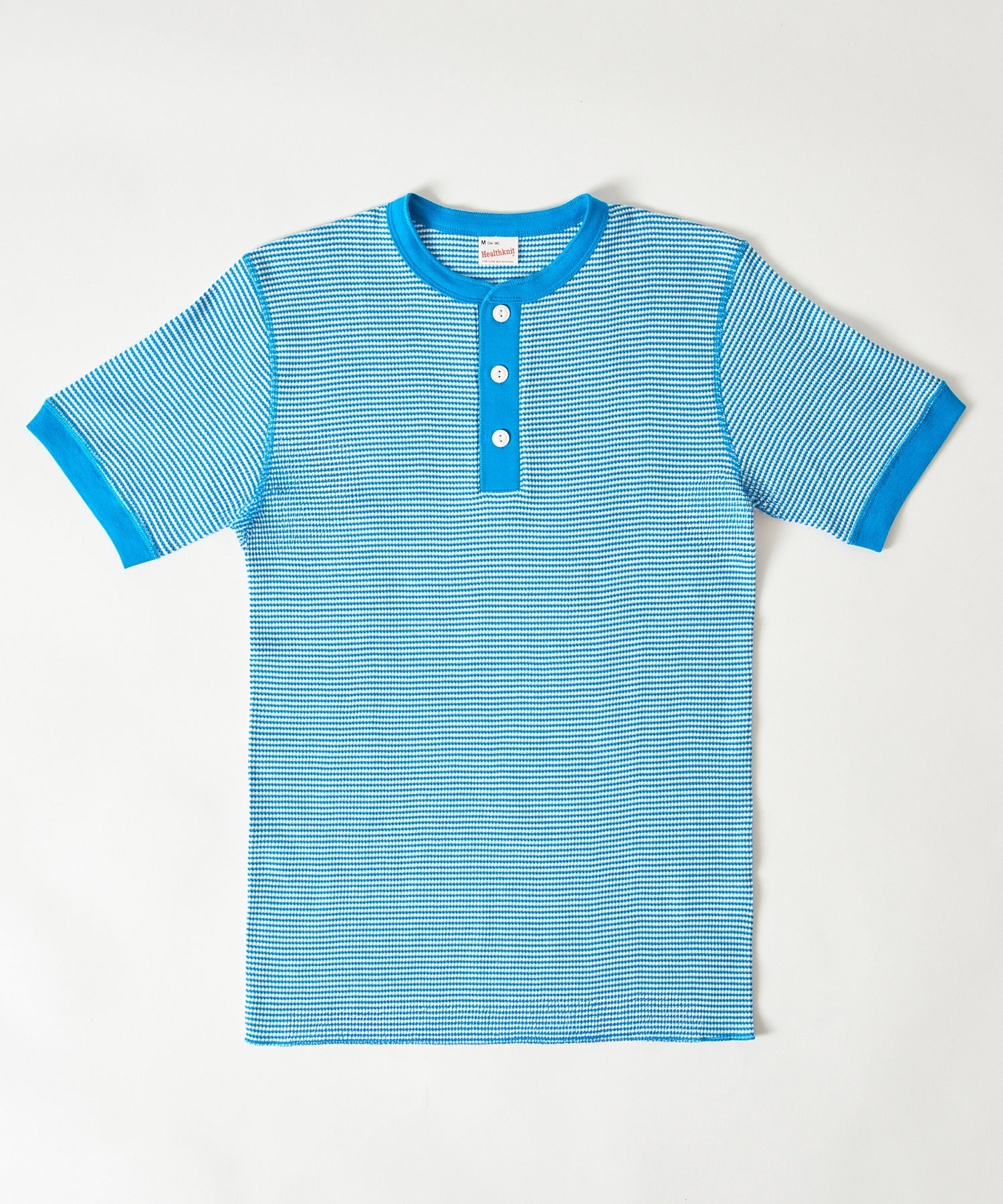 ヘルスニット Healthknit ヘンリーネックワッフル半袖パックTEEシャツ サーマル半袖パックTシャツ 601S （ロイヤルブルー） ロイヤルブルー