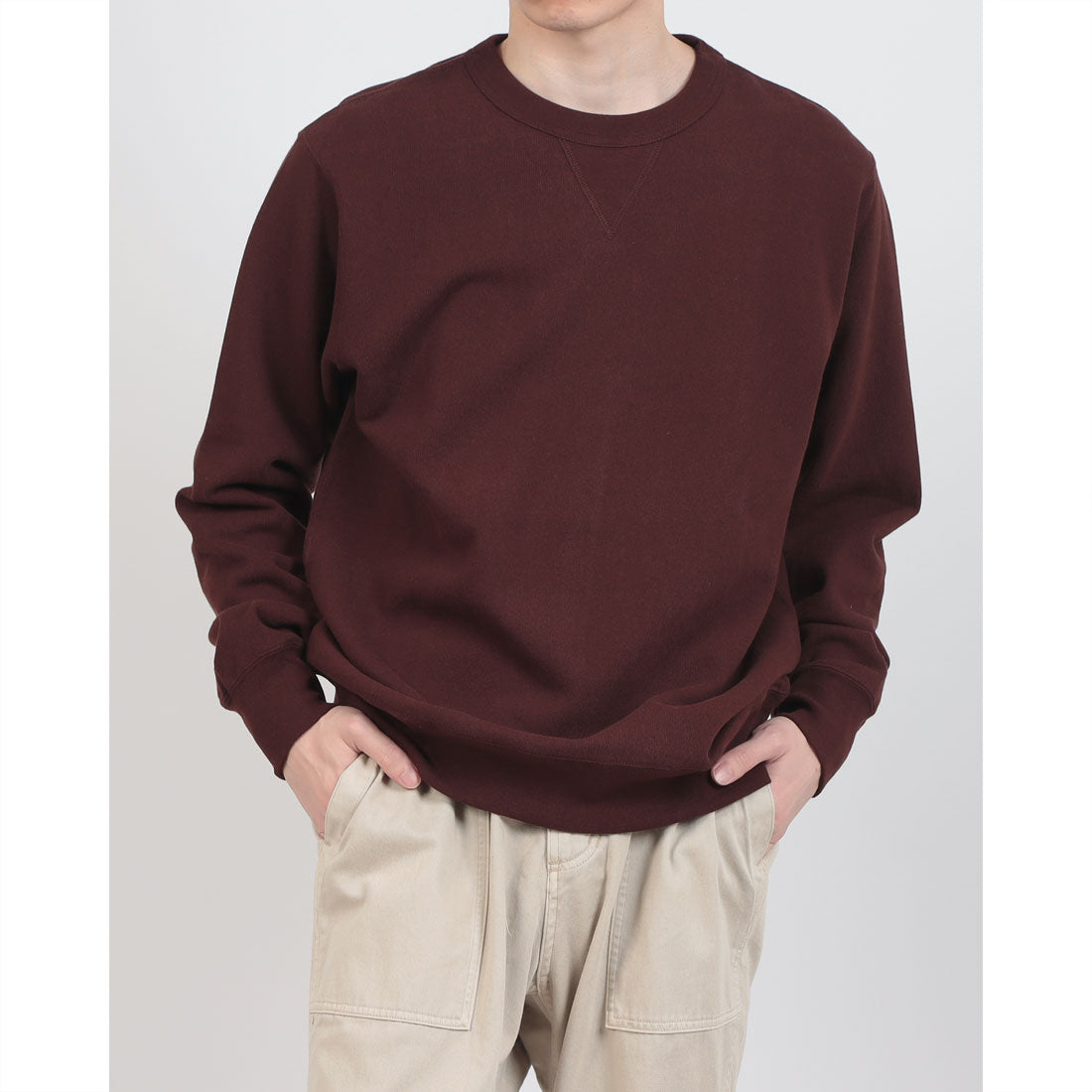 ヘルスニット Healthknit トンプキンス スウェット クルーネック 長袖 3140 （ダークブラウン） ダークブラウン