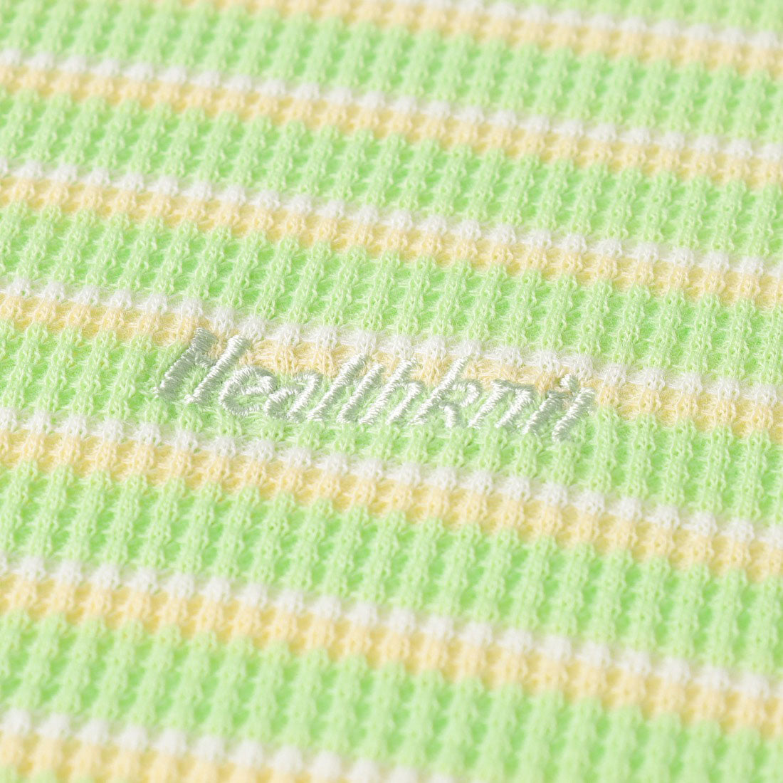 ヘルスニット Healthknit Multi Border Waffle Henleyneck S/S 679S （アイボリー系1） アイボリー系1