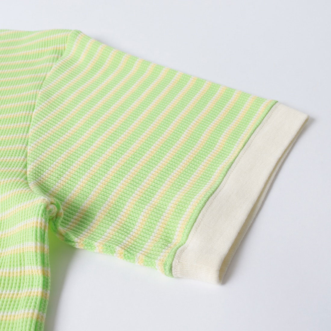 ヘルスニット Healthknit Multi Border Waffle Henleyneck S/S 679S （アイボリー系1） アイボリー系1