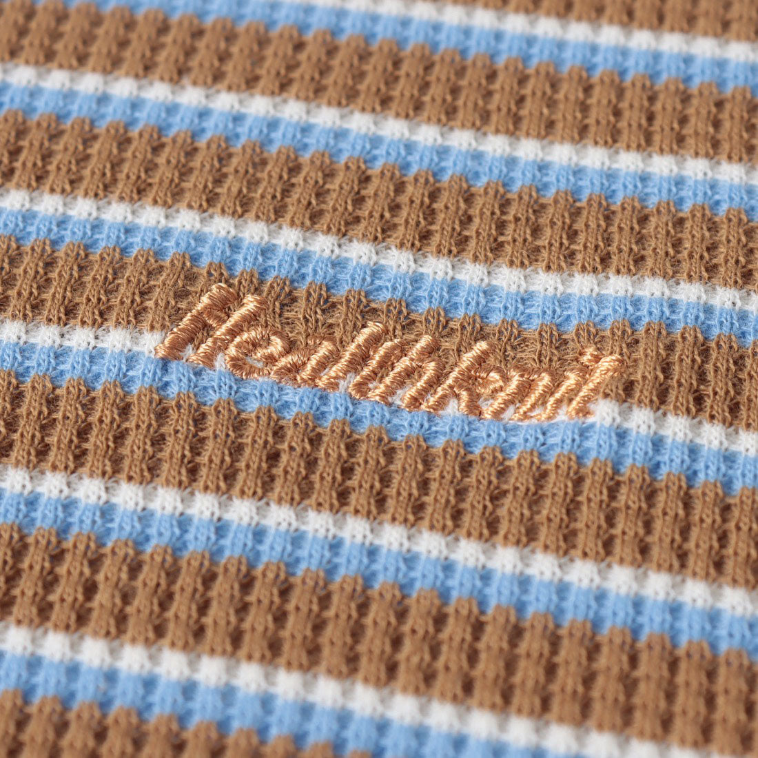 ヘルスニット Healthknit Multi Border Waffle Crewneck S/S 680S （ブラウン系1） ブラウン系1