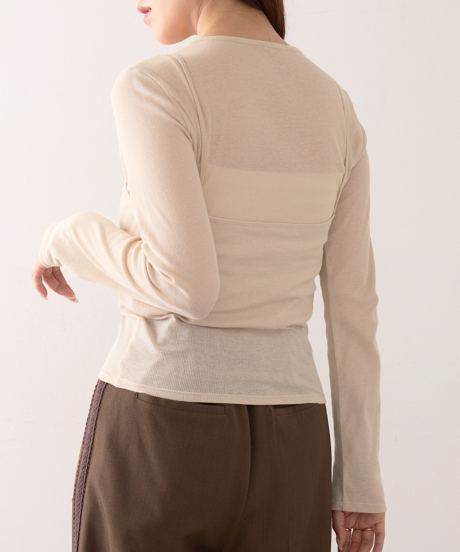 ヘルスニット Healthknit Camisole & L/S Tee Set HR26S-L304 （ライトベージュ） ライトベージュ