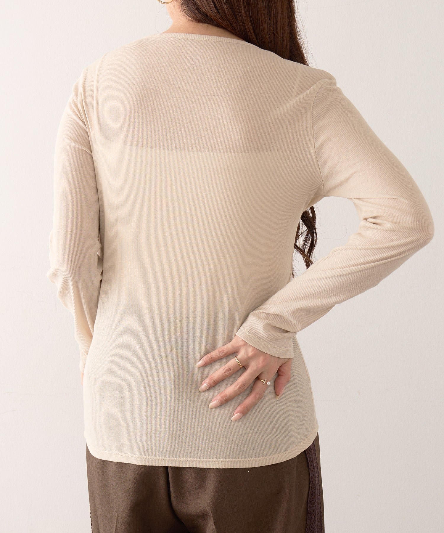 ヘルスニット Healthknit Camisole & L/S Tee Set HR26S-L304 （ライトベージュ） ライトベージュ