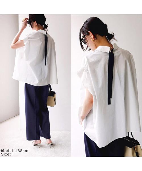 HERENCIA ブラウス Back ribbon blouse H425134 リボン （1/ホワイト） 1/ホワイト