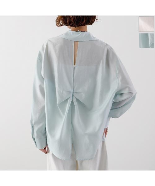 null null HERENCIA 長袖シャツ Back-opening tuck shirt H425140 シアー （1/ホワイト） 1/ホワイト