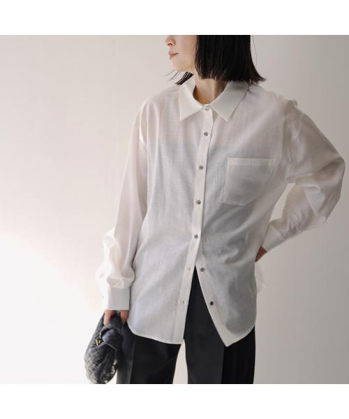null null HERENCIA 長袖シャツ Back-opening tuck shirt H425140 シアー （1/ホワイト） 1/ホワイト