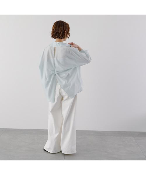 null null HERENCIA 長袖シャツ Back-opening tuck shirt H425140 シアー （1/ホワイト） 1/ホワイト