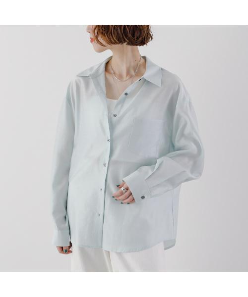 null null HERENCIA 長袖シャツ Back-opening tuck shirt H425140 シアー （1/ホワイト） 1/ホワイト