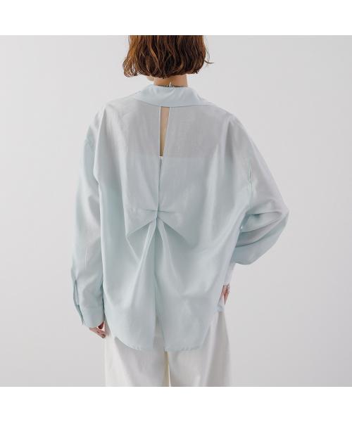 null null HERENCIA 長袖シャツ Back-opening tuck shirt H425140 シアー （1/ホワイト） 1/ホワイト