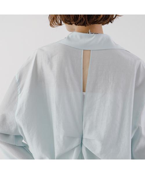null null HERENCIA 長袖シャツ Back-opening tuck shirt H425140 シアー （1/ホワイト） 1/ホワイト
