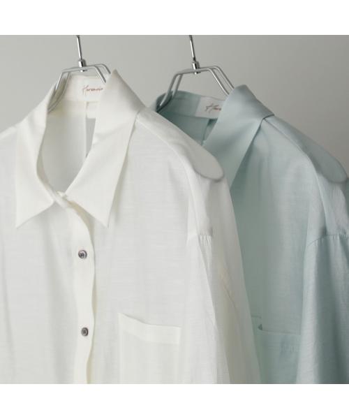 null null HERENCIA 長袖シャツ Back-opening tuck shirt H425140 シアー （1/ホワイト） 1/ホワイト