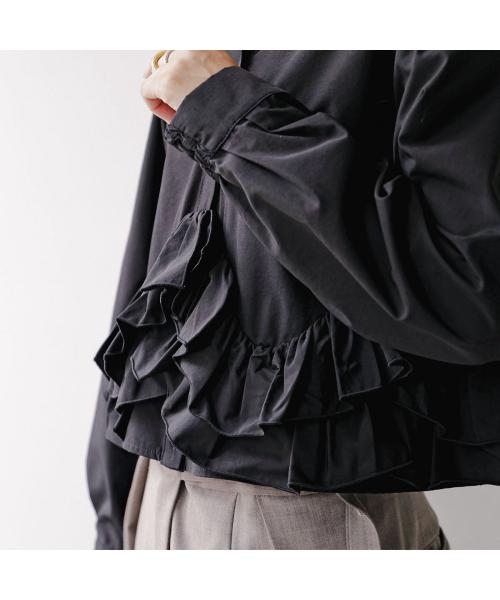 null null HERENCIA ブラウス Ruffle Short Blouse H425302 フリル （3/ブラック） 3/ブラック