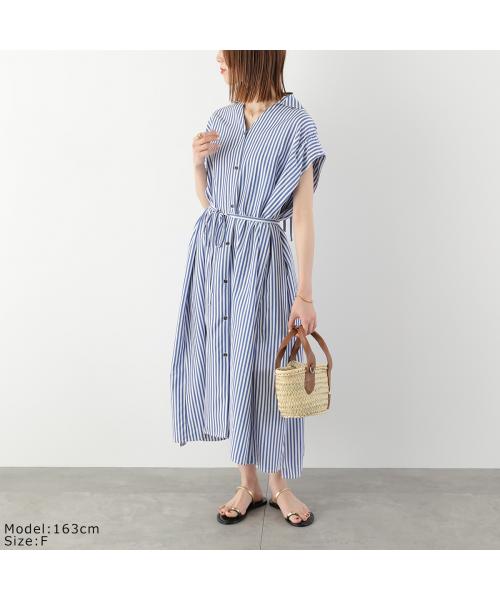 ヘレンチア HERENCIA HERENCIA ワンピース Back-Ribbon Striped Shirt Dress H326114 （1/ブルー×ホワイト） 1/ブルー×ホワイト