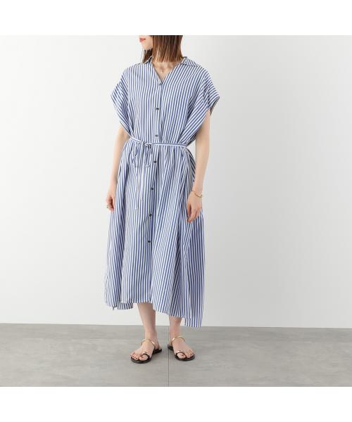 ヘレンチア HERENCIA HERENCIA ワンピース Back-Ribbon Striped Shirt Dress H326114 （1/ブルー×ホワイト） 1/ブルー×ホワイト