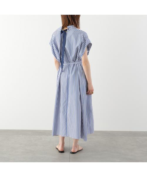 ヘレンチア HERENCIA HERENCIA ワンピース Back-Ribbon Striped Shirt Dress H326114 （1/ブルー×ホワイト） 1/ブルー×ホワイト