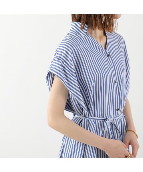 ヘレンチア HERENCIA HERENCIA ワンピース Back-Ribbon Striped Shirt Dress H326114 （1/ブルー×ホワイト） 1/ブルー×ホワイト