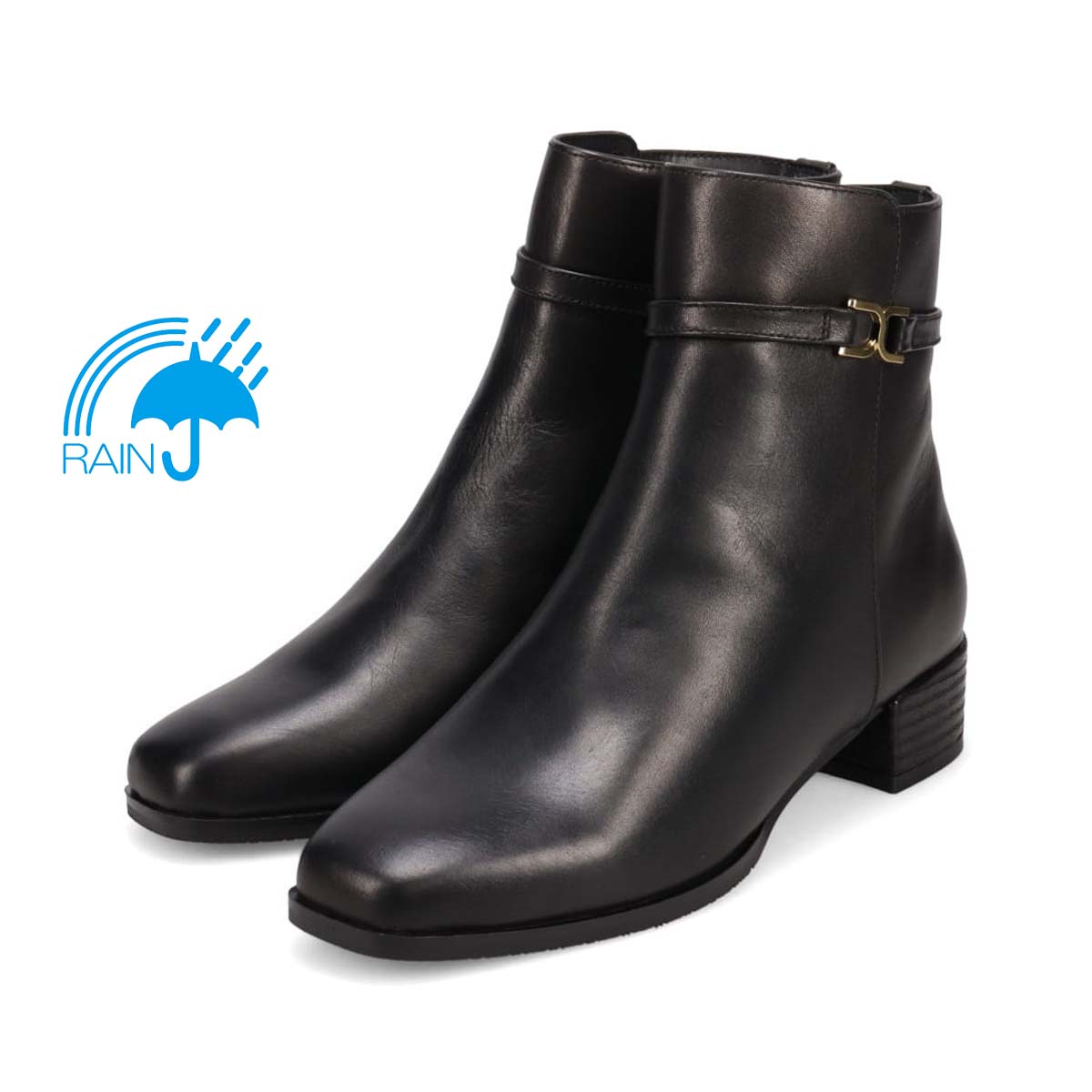 ヒロココシノ HIROKO KOSHINO HIROKO KOSHINO 上質な羊革と足首の金具で高級感UP ショートブーツ HKL8006 （ブラック） ブラック