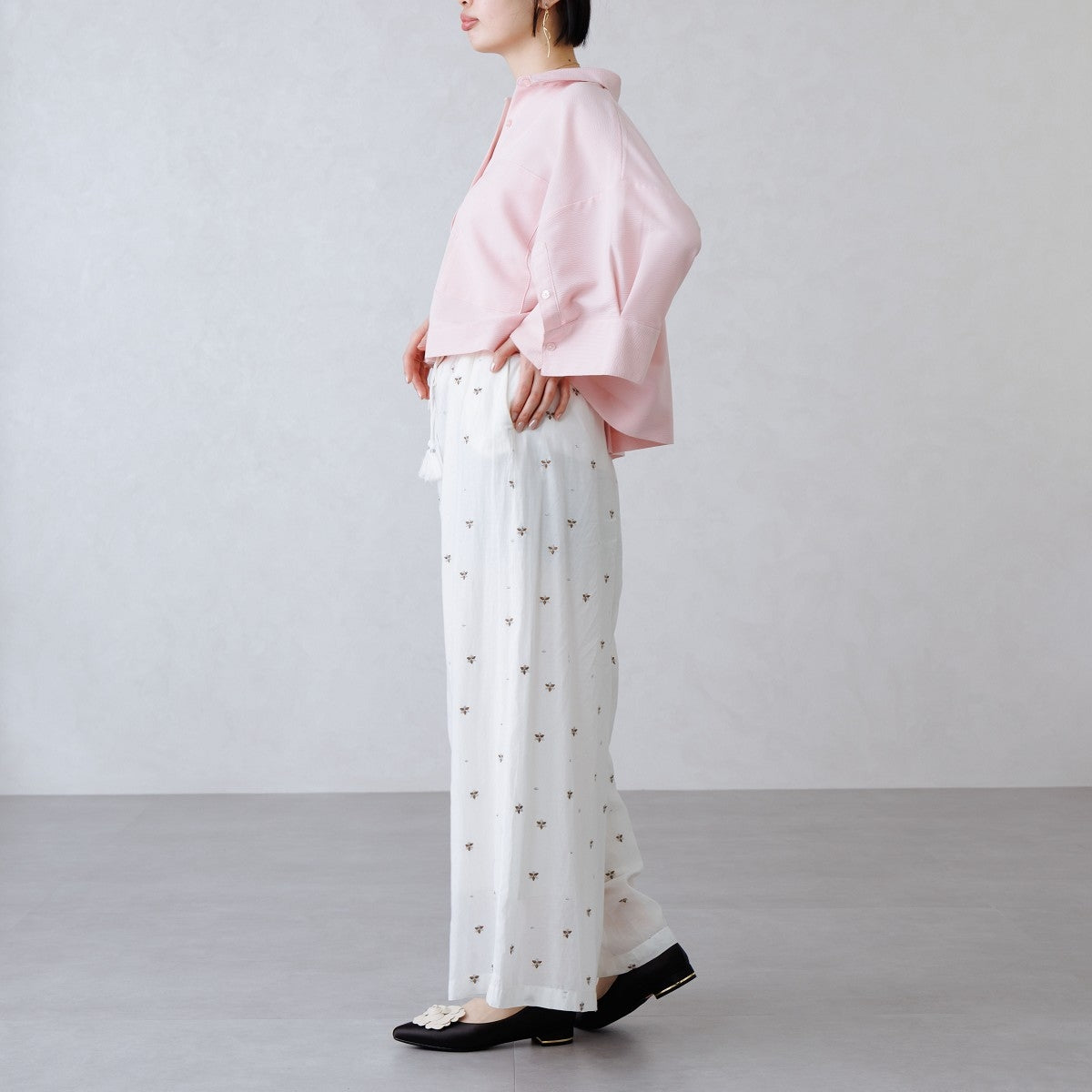 ヒミコ 卑弥呼 HANAE MORI×HIMIKO フラワーモチーフ フラットパンプス/661127 （ピンク） ピンク