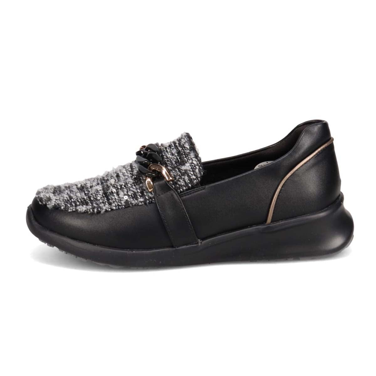 ヒロココシノオム HIROKO KOSHINO HOMME HIROKO KOSHINO FEMME グラスファイバー入り寒冷地用ソールの上品なローファー HRL2022 （ブラックコンビ） ブラックコンビ