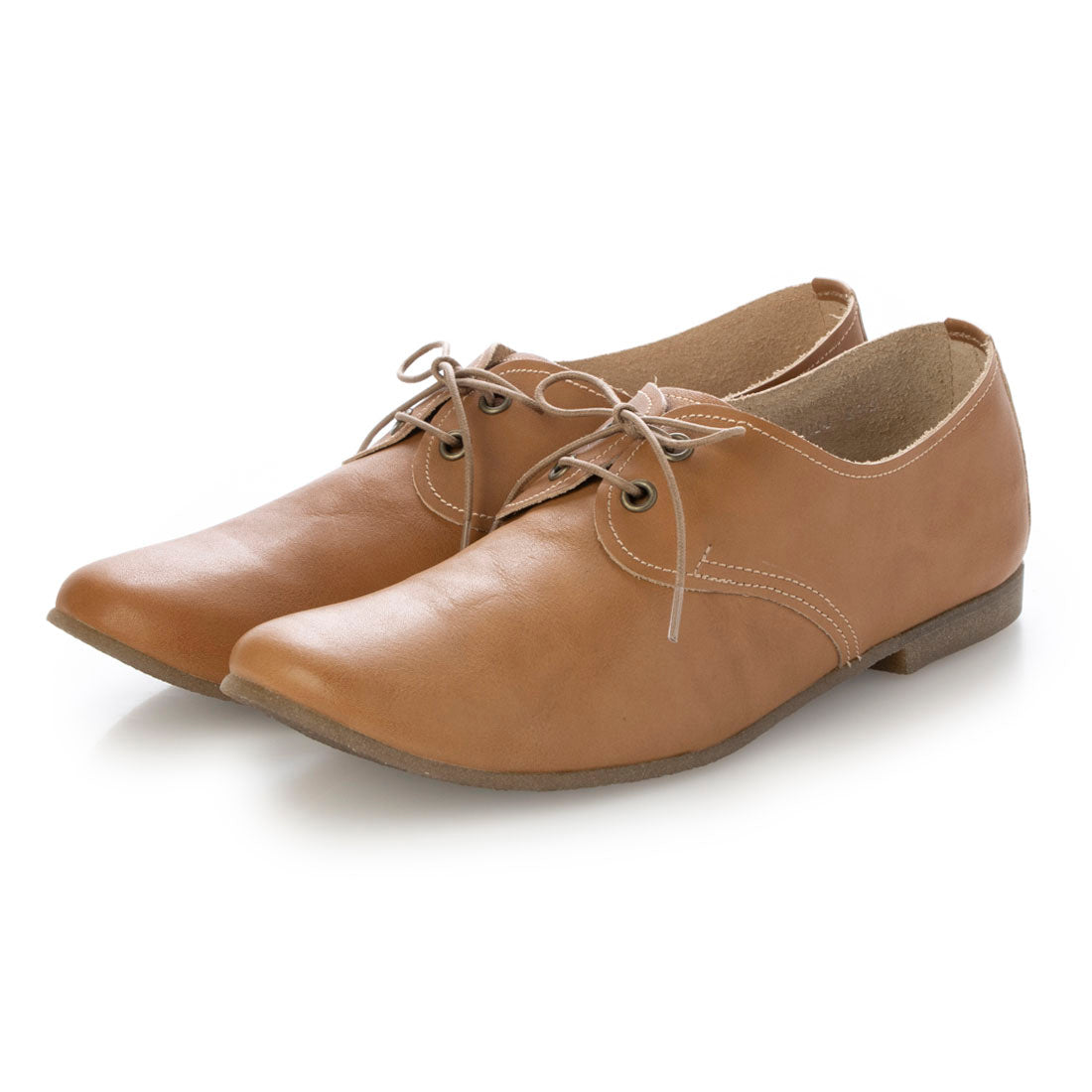 HIPS Lace-Up Leather Flat Shoes
