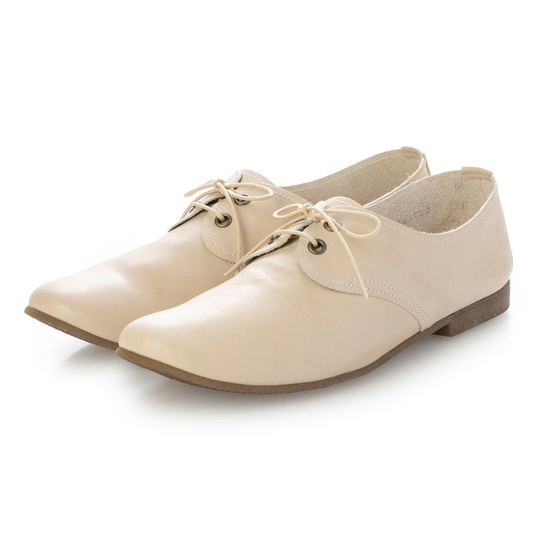 HIPS Lace-Up Leather Flat Shoes