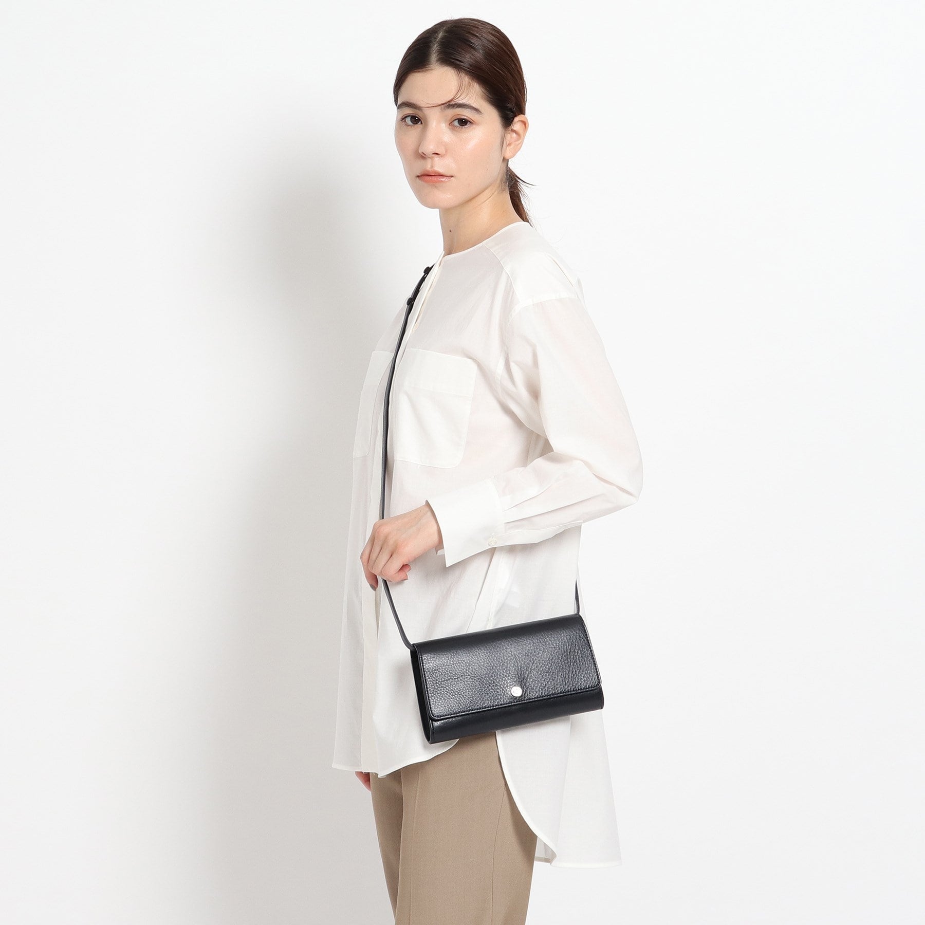ヒロフ HIROFU 【アクセサリー】クラッチバッグ ウォレットショルダーバッグ  レザー 2WAY 本革