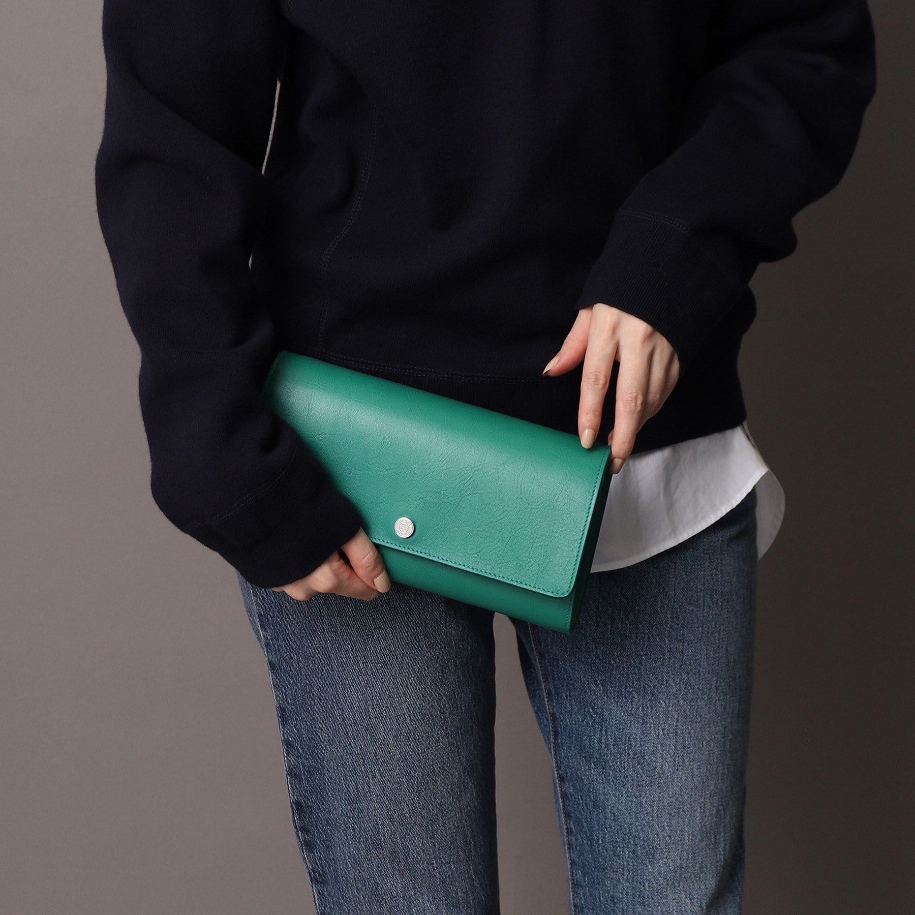 ヒロフ HIROFU 【アクセサリー】クラッチバッグ ウォレットショルダーバッグ  レザー 2WAY 本革