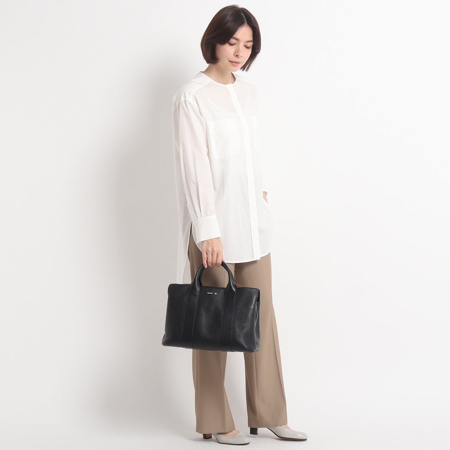 ヒロフ HIROFU 【ランポ】レザーハンドバッグ M 本革 ビジネスバッグ