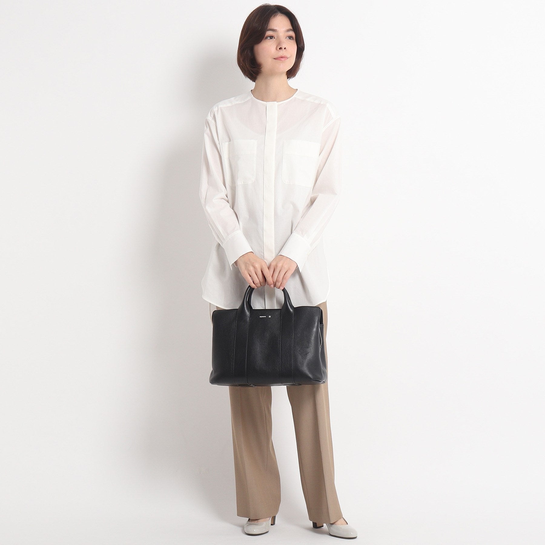 ヒロフ HIROFU 【ランポ】レザーハンドバッグ M 本革 ビジネスバッグ