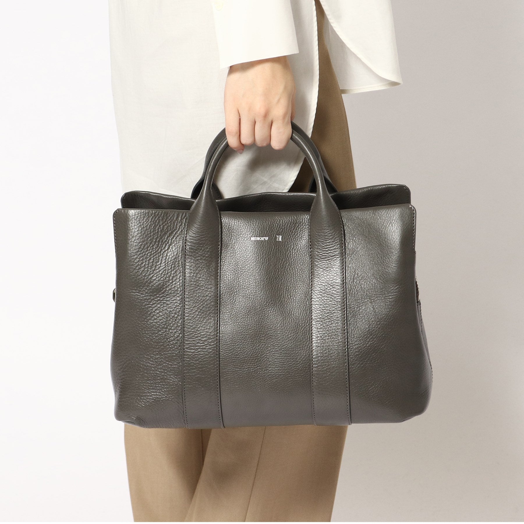 ヒロフ HIROFU 【ランポ】レザーハンドバッグ M 本革 ビジネスバッグ