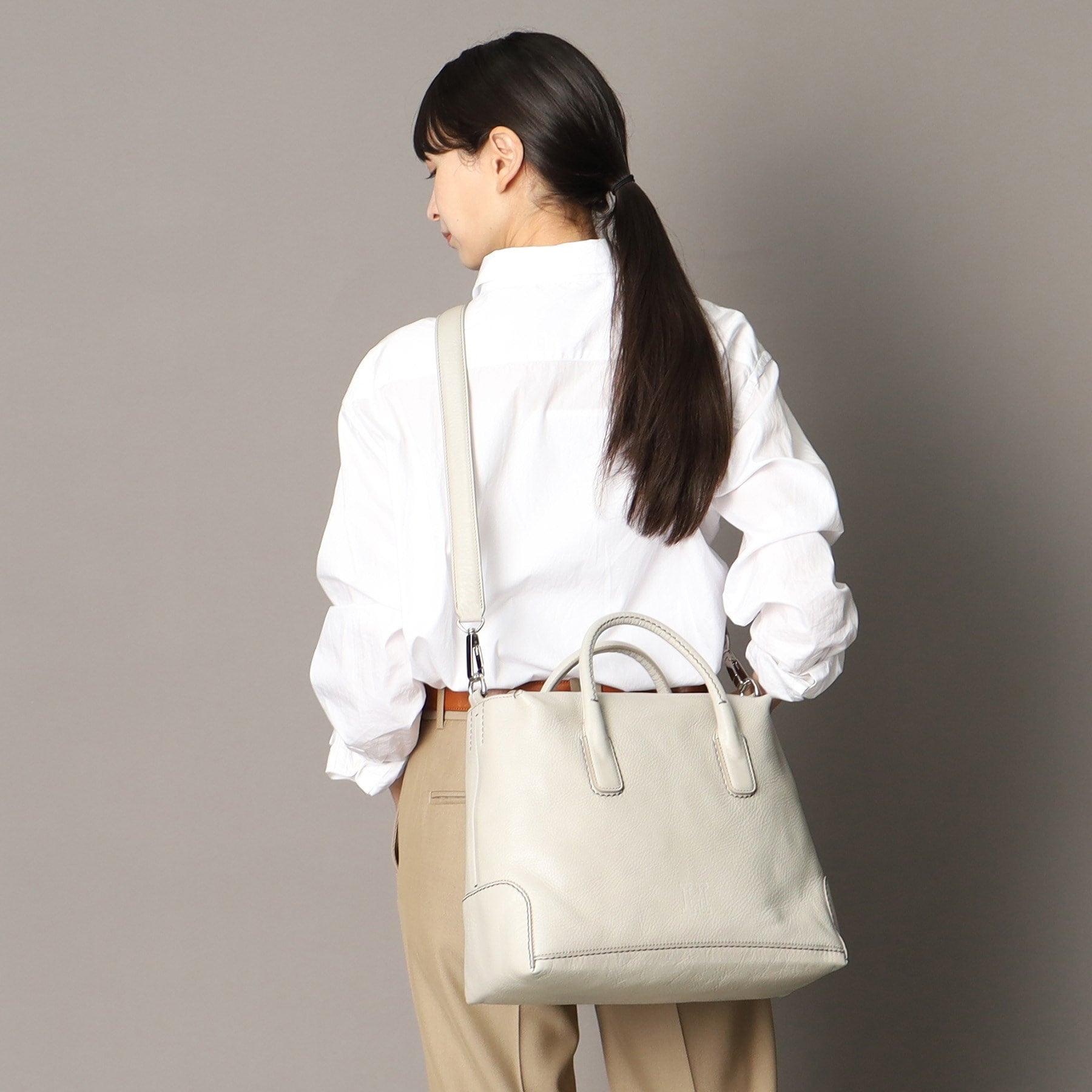ヒロフ HIROFU 【デュオ】レザーハンドバッグ L 2way 本革 A4サイズ ビジネスバッグ