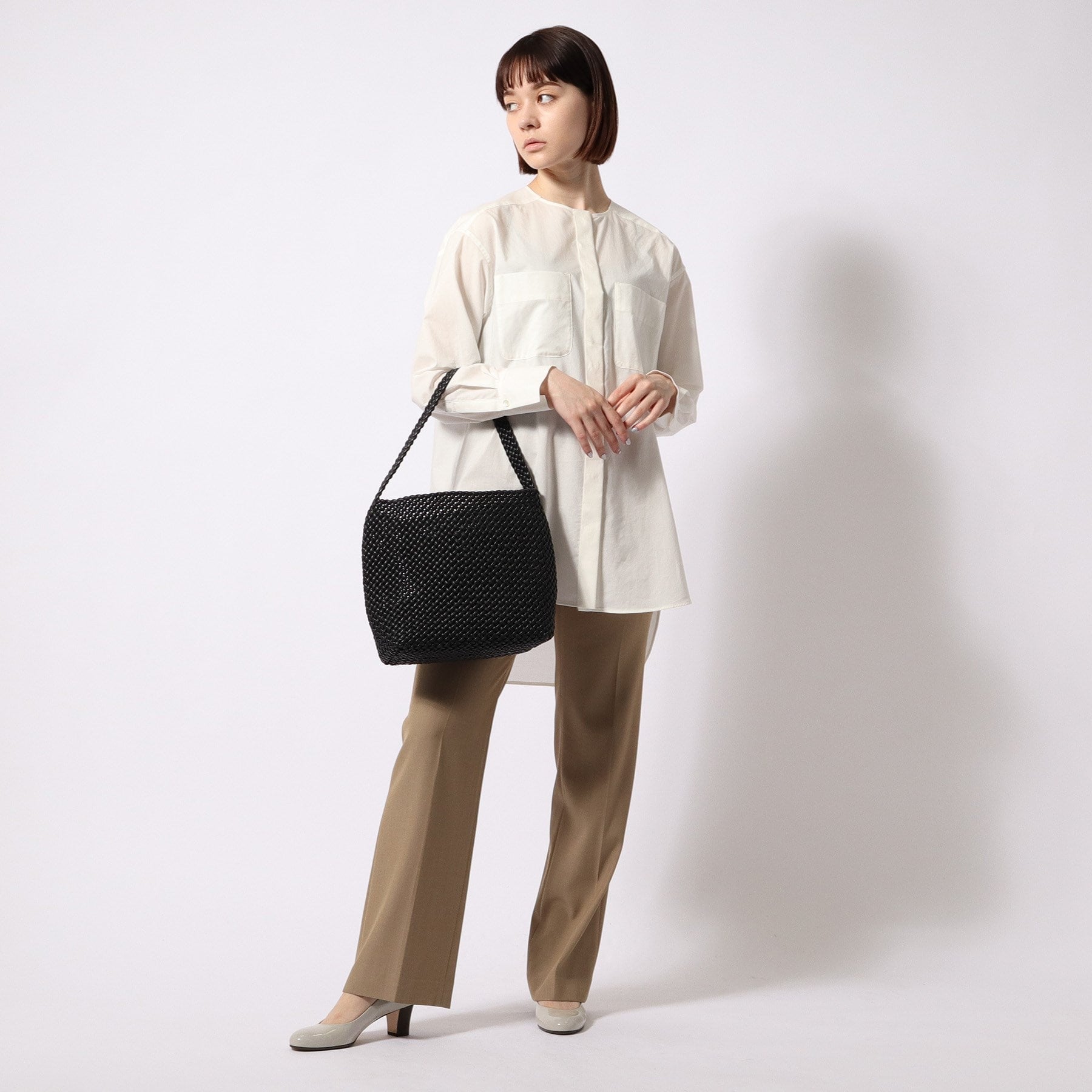 ヒロフ HIROFU 【ブレッツァナッパレース】レザーメッシュショルダーバッグ S 本革 (フレンチブルー) フレンチブルー(493)