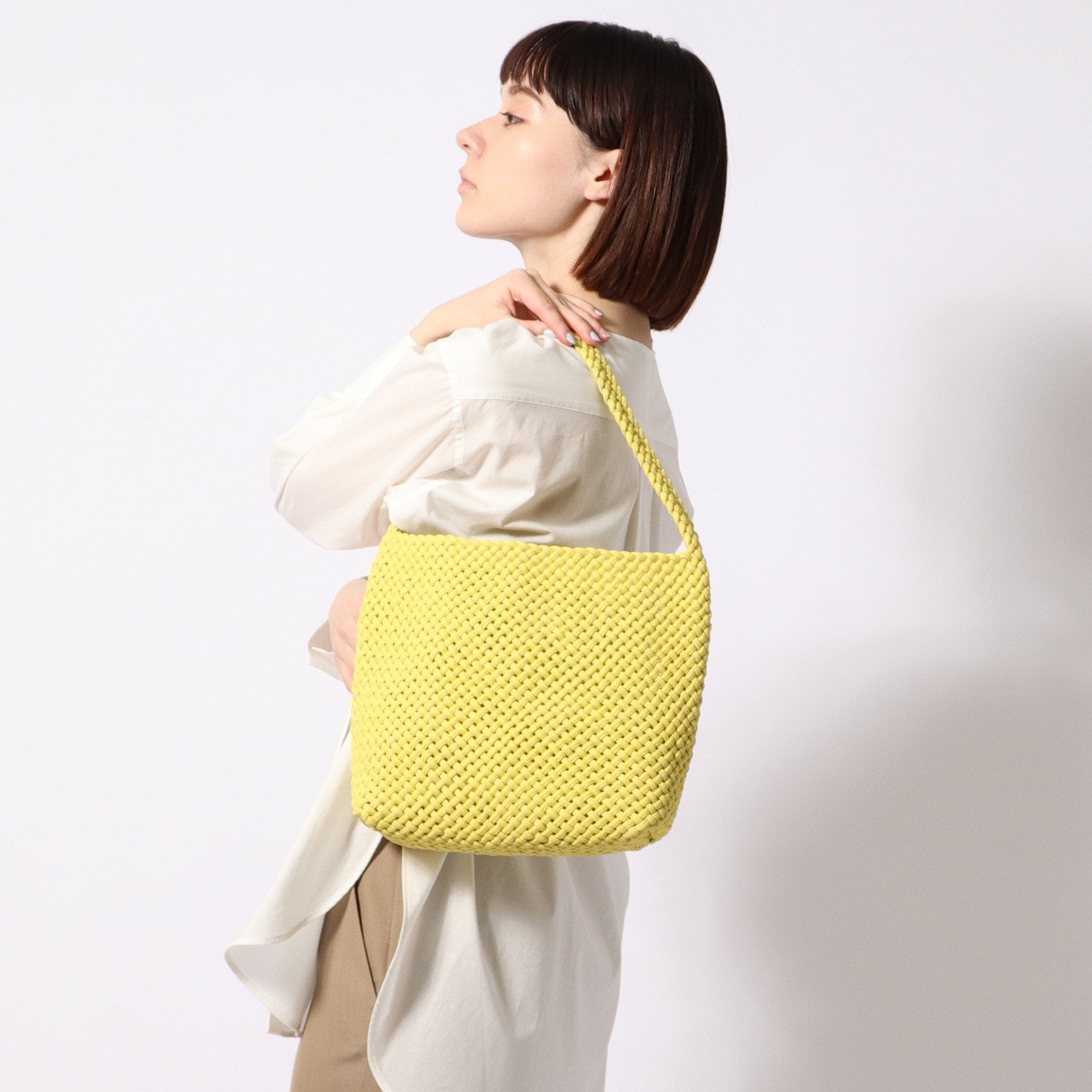 ヒロフ HIROFU 【ブレッツァナッパレース】レザーメッシュショルダーバッグ S 本革 (フレンチブルー) フレンチブルー(493)
