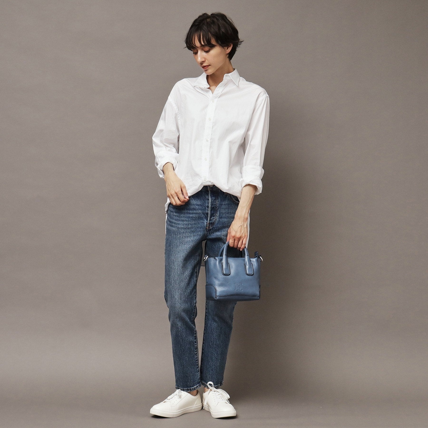 ヒロフ HIROFU 【デュオ】レザーハンドバッグ S 2WAY 本革 ミニバッグ