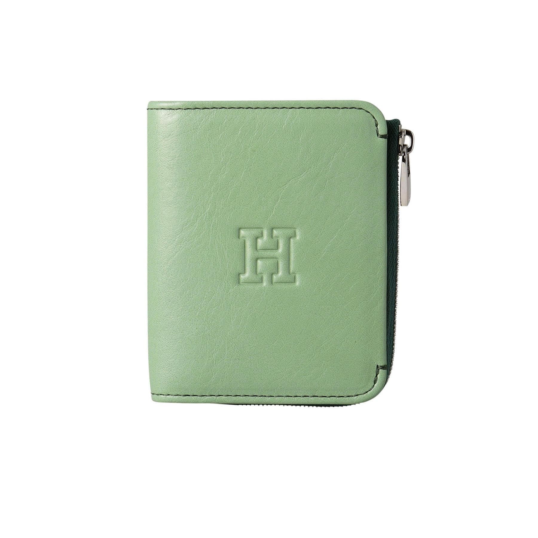 ヒロフ HIROFU 【プラティカ】二つ折り財布 レザー コンパクト ウォレット 本革（商品番号：P25-50805） （メンソール(626)） メンソール(626)