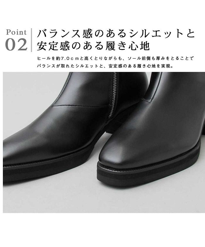 ジェネレス GENELESS ヒールブーツ メンズブーツ サイドジップ ロングノーズ