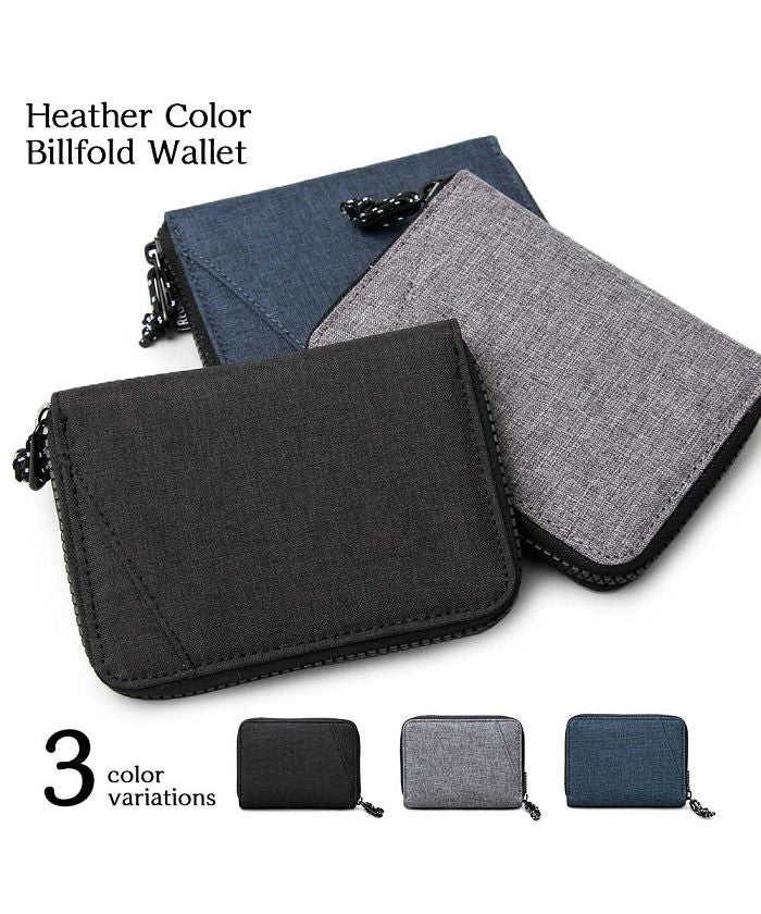 GENELESS Bi-fold Wallet for Men with Coin Pocket, Bill Compartment, Card Holder, Wallet, Simple, Stylish, Round Zipper nylon Gift black gray Bra