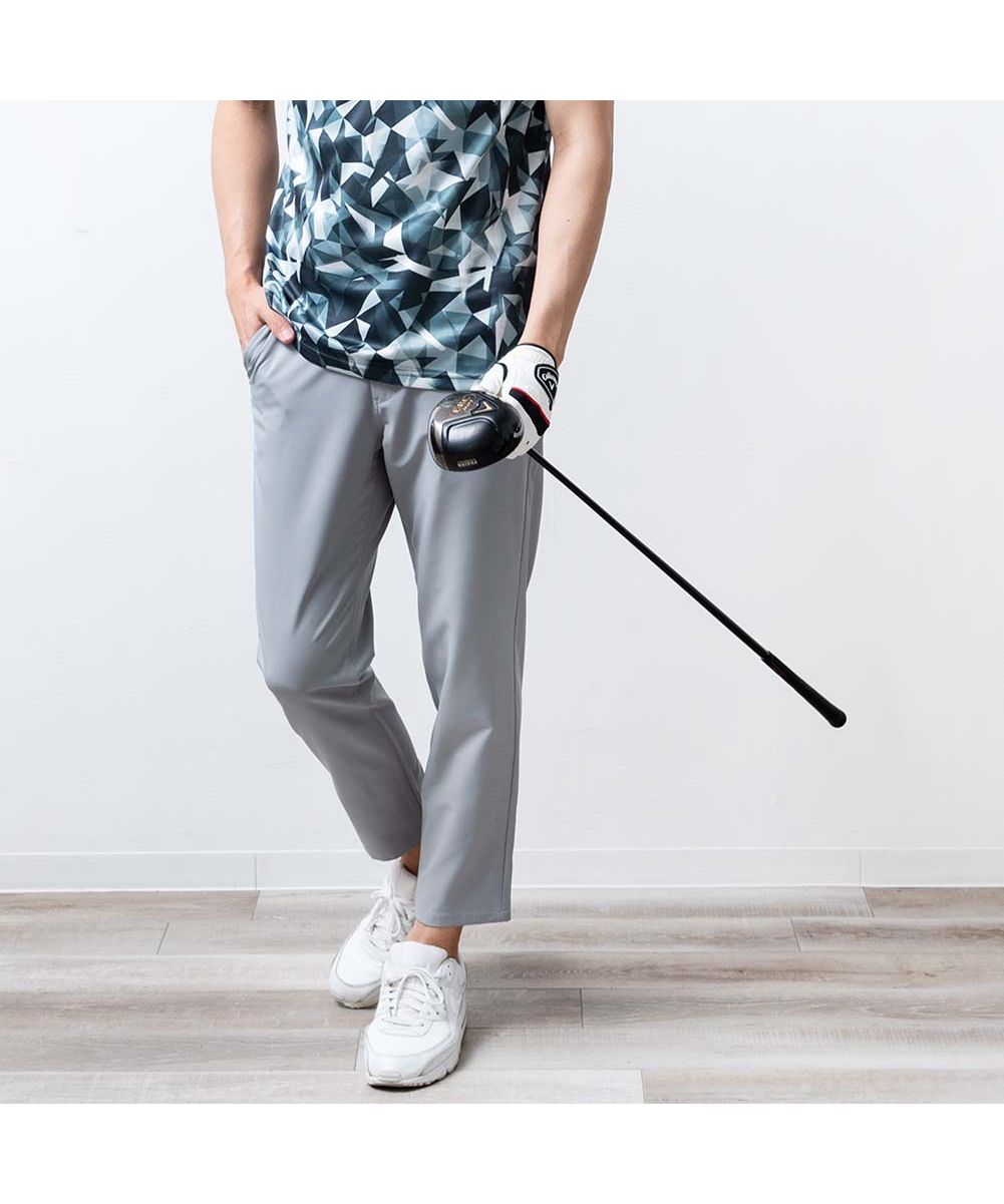 ジェネレス GENELESS ゴルフウェア メンズ パンツ 接触冷感 アンクルパンツ ストレッチ ゴルフパンツ 七分丈 ゴルフ スポーツ ゴムウエスト 涼しい ボトム 全5色
