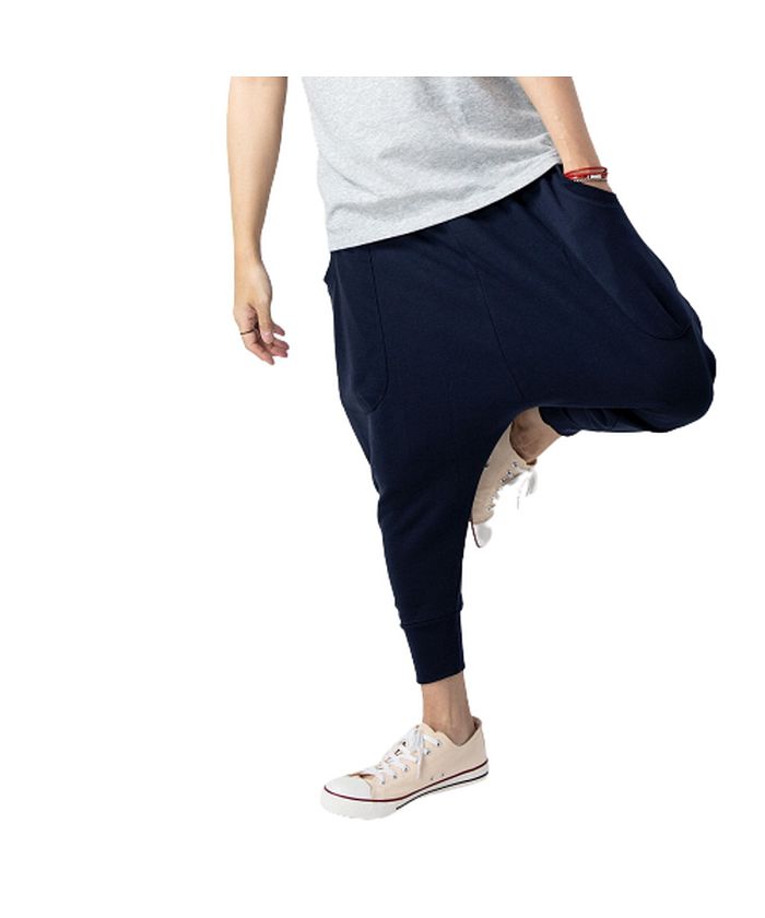 ジェネレス GENELESS スウェットパンツ メンズ バルーンパンツ スウェット パンツ ジョガーパンツ サルエル クロップド,ネイビー