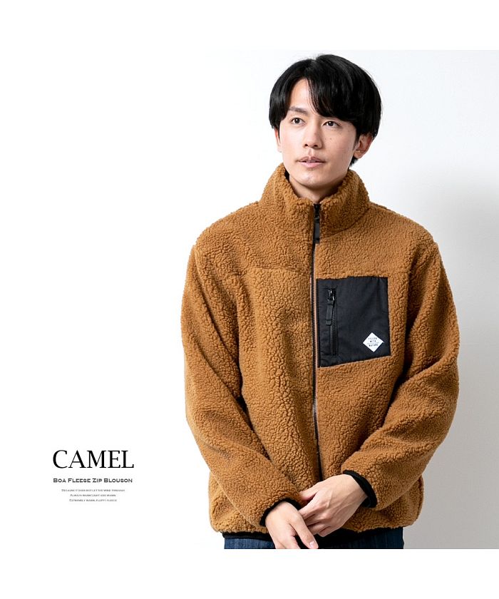 ジェネレス GENELESS ボアジャケット メンズ 秋 冬 ジャケット ボア ブルゾン アウター 暖かい スタンドカラー 立ち襟