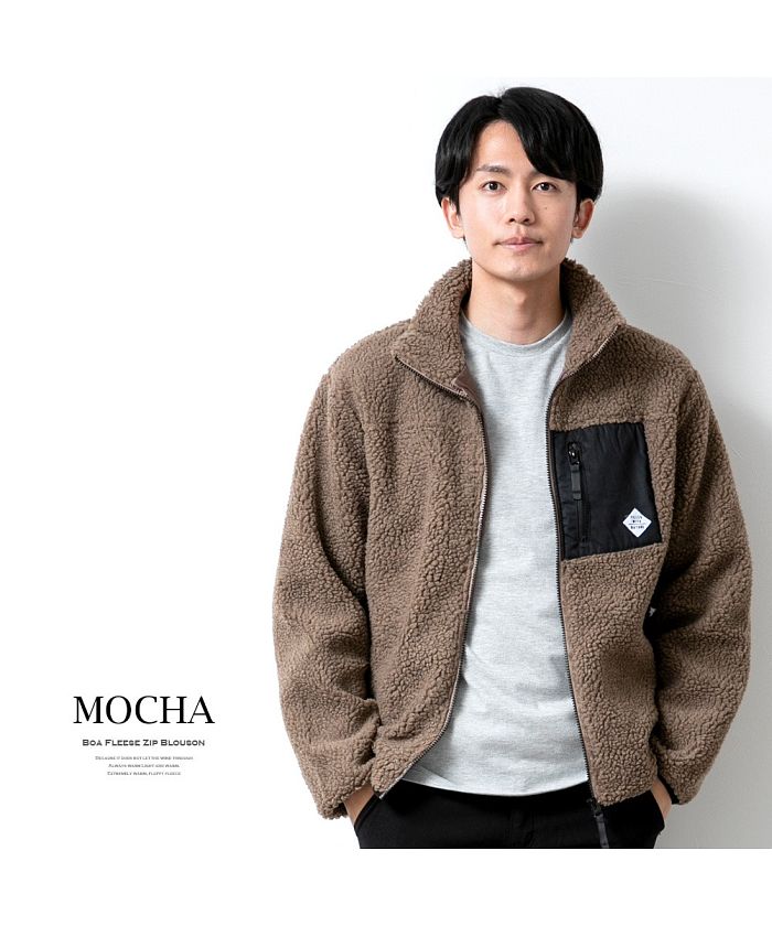 ジェネレス GENELESS ボアジャケット メンズ 秋 冬 ジャケット ボア ブルゾン アウター 暖かい スタンドカラー 立ち襟