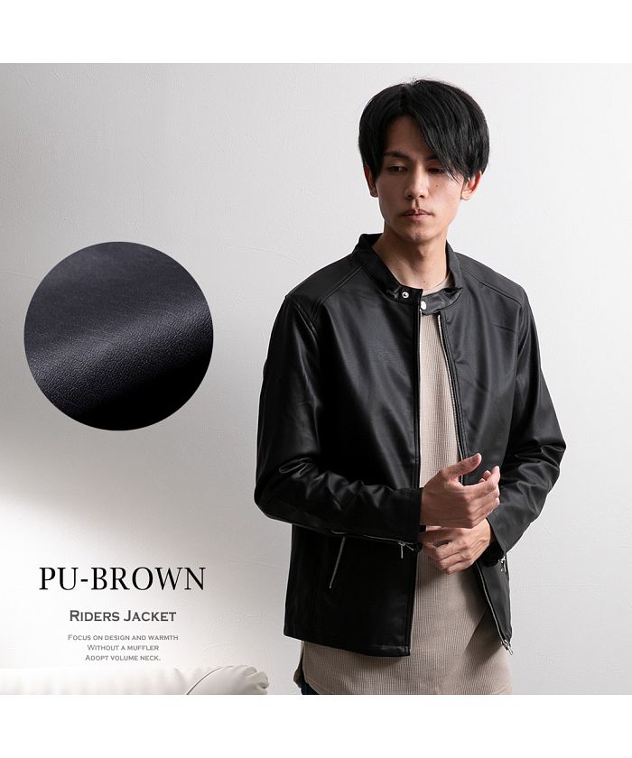 ジェネレス GENELESS ライダースジャケット メンズ シングルライダース 合成皮革 PUレザー スウェード スエード ライダース