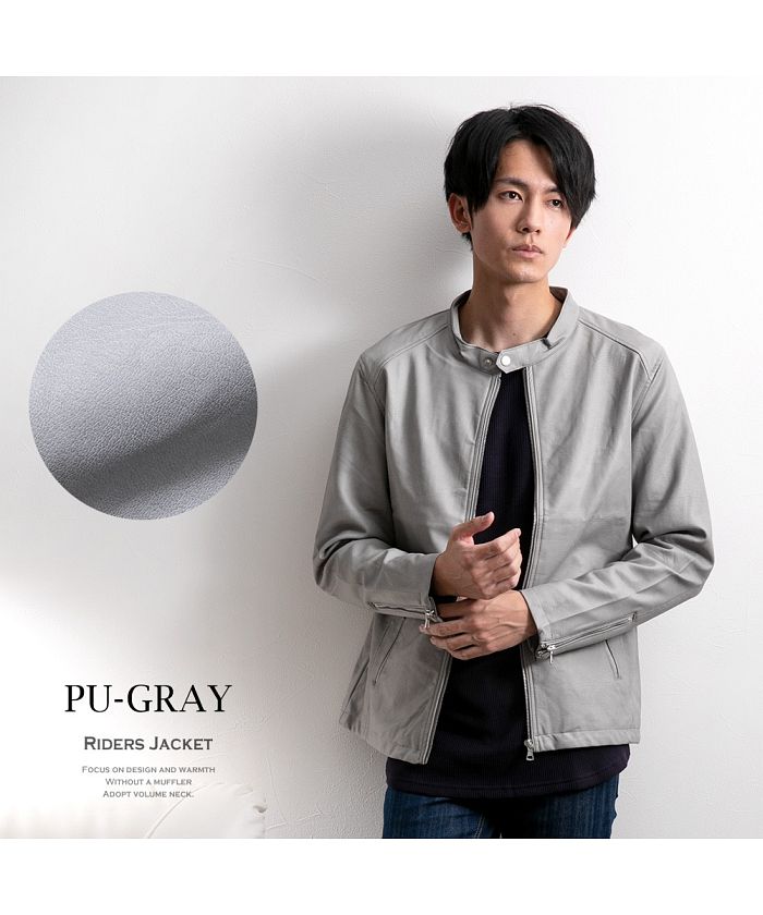 ジェネレス GENELESS ライダースジャケット メンズ シングルライダース 合成皮革 PUレザー スウェード スエード ライダース