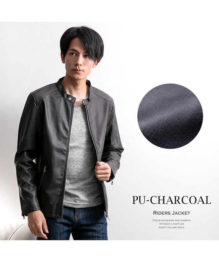 ジェネレス GENELESS ライダースジャケット メンズ シングルライダース 合成皮革 PUレザー スウェード スエード ライダース