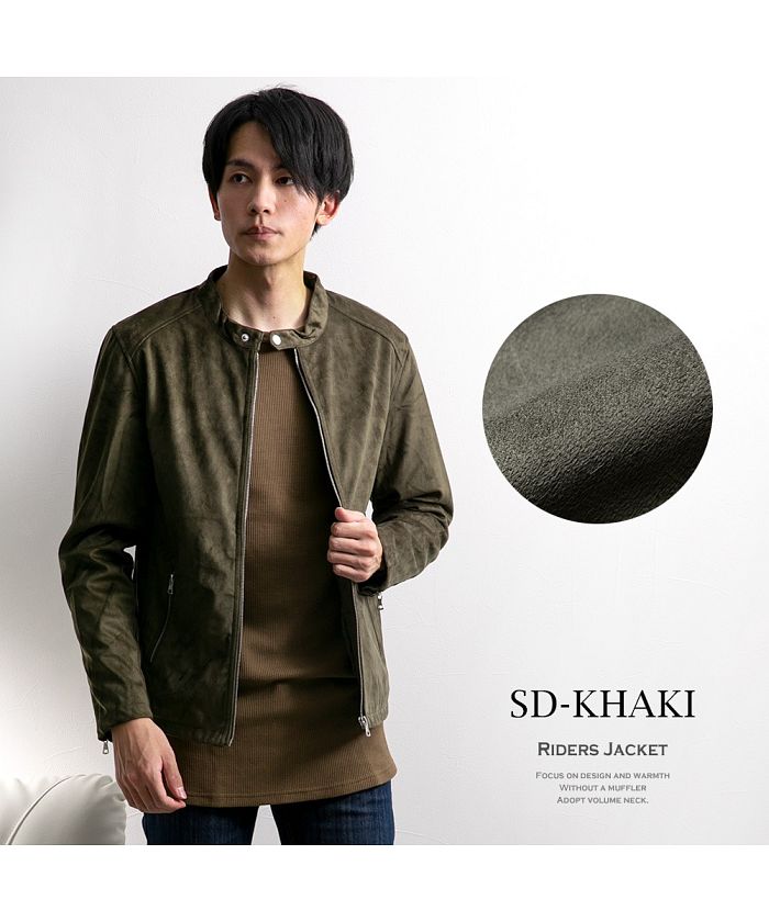 ジェネレス GENELESS ライダースジャケット メンズ シングルライダース 合成皮革 PUレザー スウェード スエード ライダース