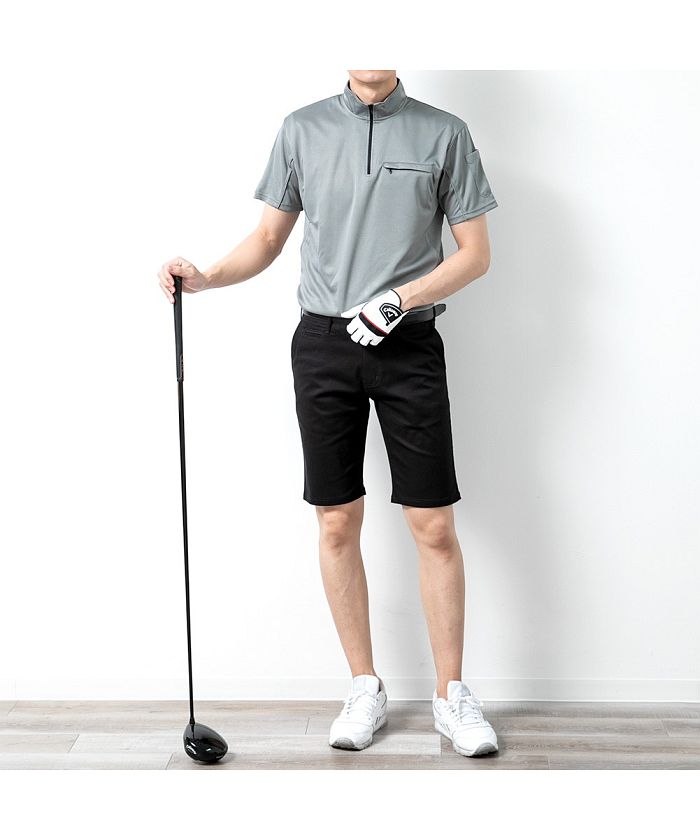 ジェネレス GENELESS ゴルフパンツ メンズ ゴルフウェア ゴルフ ストレッチ ハーフパンツ ショートパンツ 膝丈 チノ パンツ （01.ホワイト） 01.ホワイト
