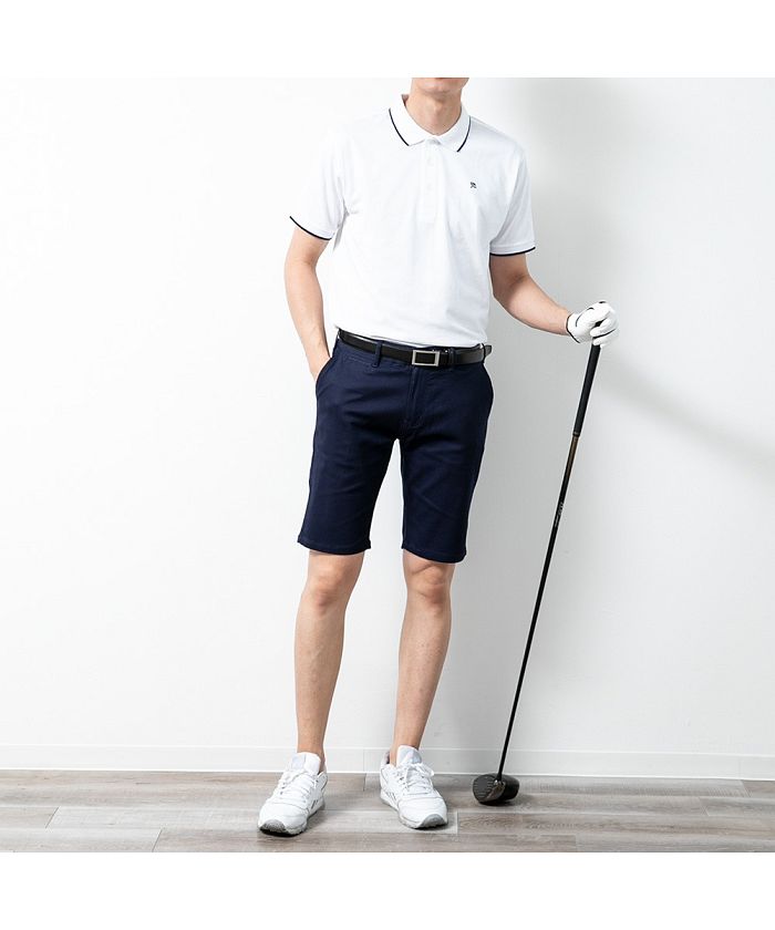ジェネレス GENELESS ゴルフパンツ メンズ ゴルフウェア ゴルフ ストレッチ ハーフパンツ ショートパンツ 膝丈 チノ パンツ （01.ホワイト） 01.ホワイト