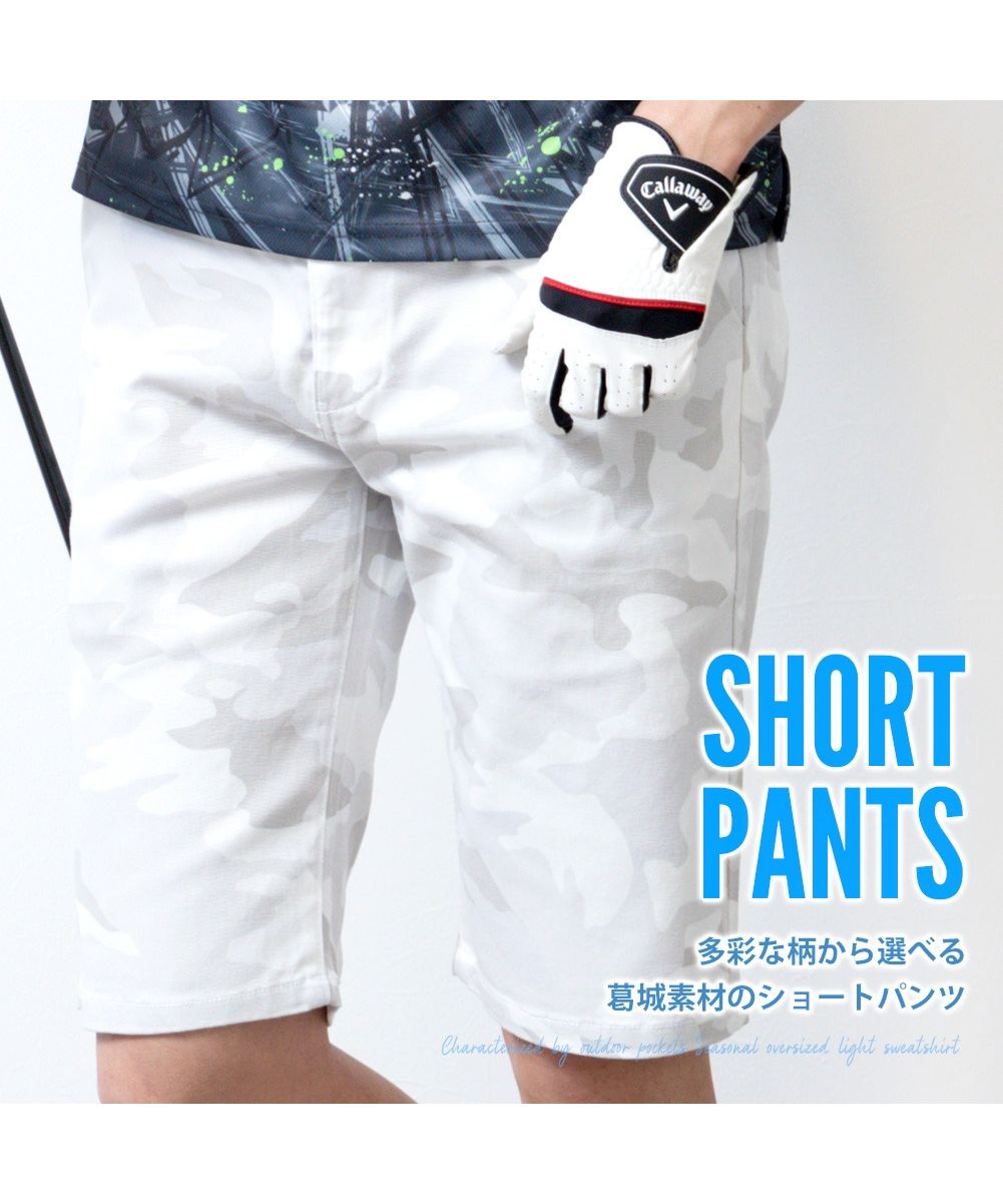 ジェネレス GENELESS ゴルフパンツ メンズ ゴルフウェア 夏 用 ハーフパンツ膝丈 ショートパンツ ストレッチ 千鳥 チェック